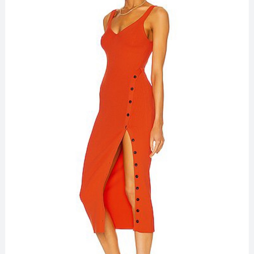 Self-Portrait Orange Knit Dress